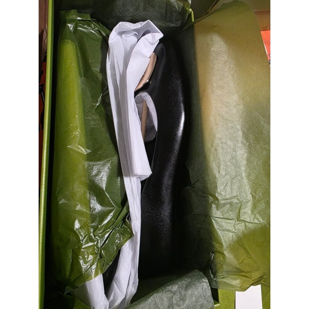 TORY BURCH GEORGIA Ballet Goat Leather Square Toe Flat Shoe Women Size 11 - Picture 2 of 3